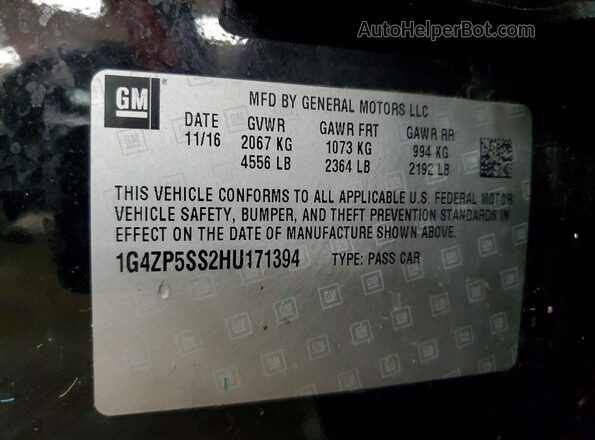 1G4ZP5SS2HU171394 2017 BUICK LACROSSE Black Engine compartment view