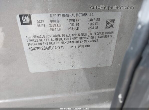 1G4ZP5SS4HU146271 2017 BUICK LACROSSE Бежевый Вид подкапотного пространства