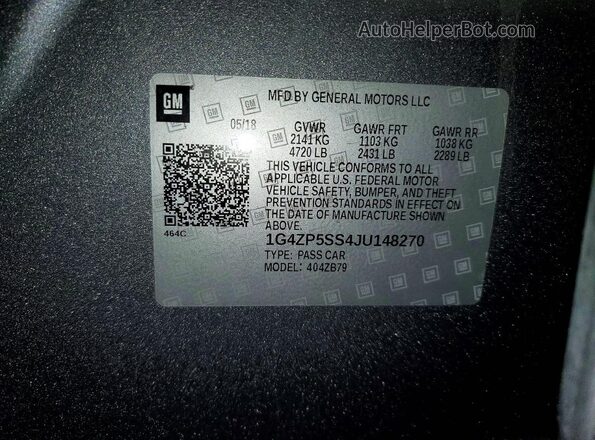 1G4ZP5SS4JU148270 2018 BUICK LACROSSE Gray 