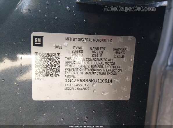 1G4ZP5SS5KU110614 2019 BUICK LACROSSE Blue Engine compartment view
