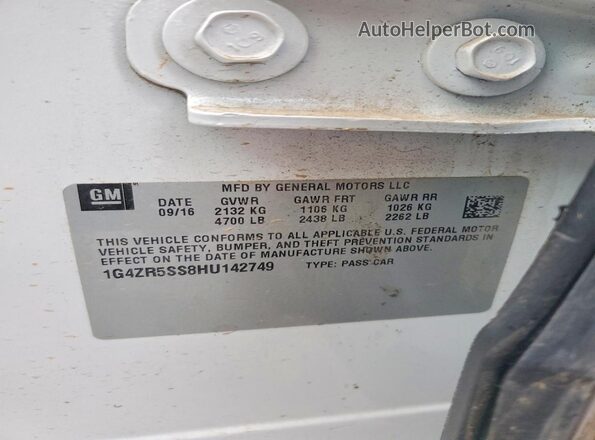 1G4ZR5SS8HU142749 2017 BUICK LACROSSE Белый Вид подкапотного пространства