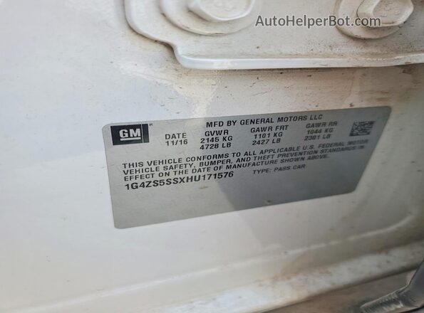 1G4ZS5SSXHU171576 2017 BUICK LACROSSE White Widok komory silnika