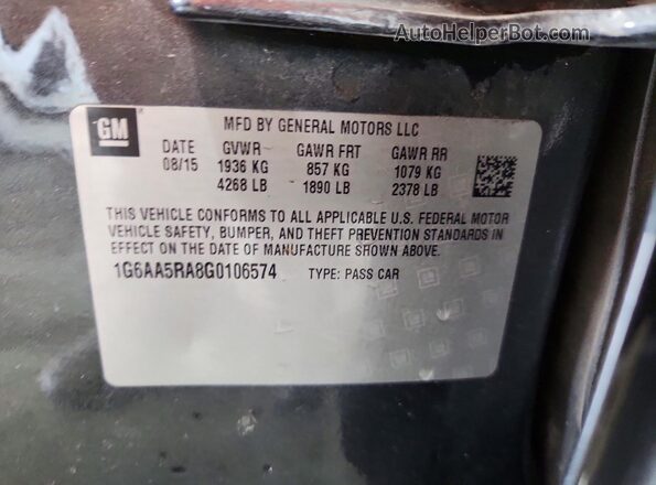 1G6AA5RA8G0106574 2016 CADILLAC ATS Угольный Вид подкапотного пространства