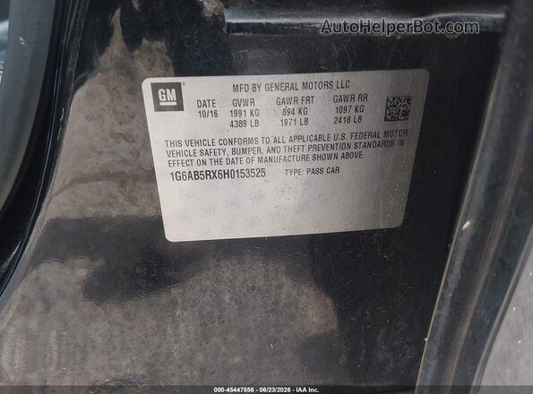 1G6AB5RX6H0153525 2017 CADILLAC ATS Black Շարժիչի բաժամունքի տեսք
