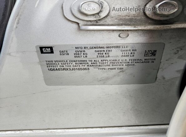 1G6AE5RX3J0165063 2018 CADILLAC ATS Silver 