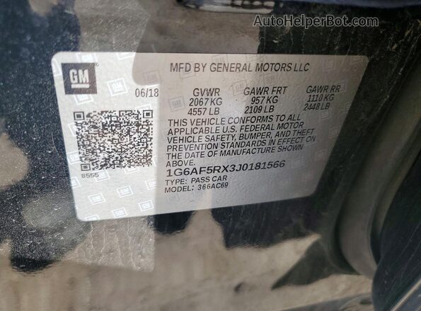 1G6AF5RX3J0181566 2018 CADILLAC ATS Black Вид підкапотного простору