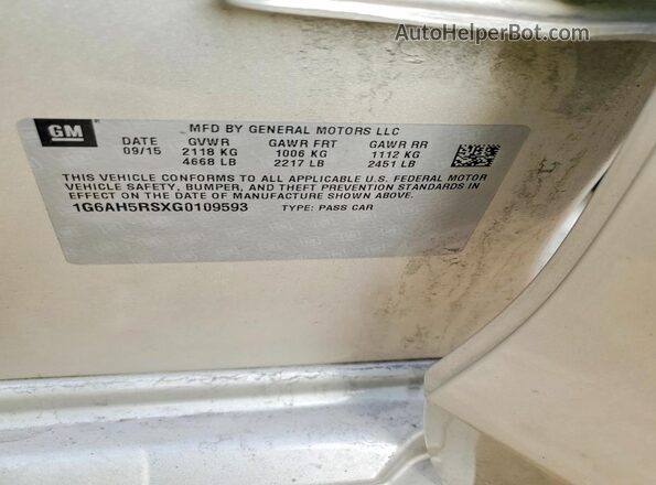 1G6AH5RSXG0109593 2016 CADILLAC ATS Золотой Вид подкапотного пространства