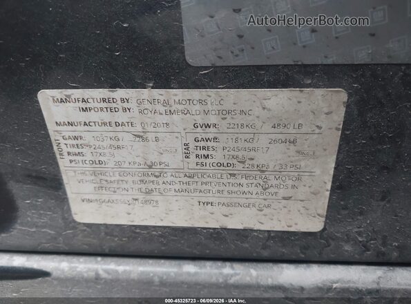 1G6AX5SSXJ0148978 2018 CADILLAC CTS Gray Widok komory silnika