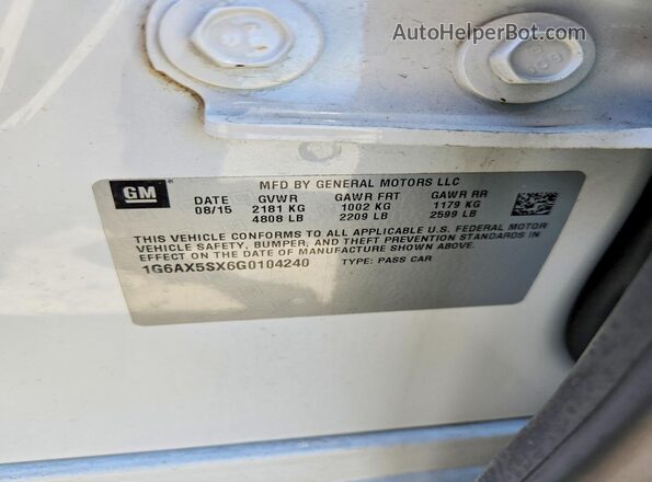1G6AX5SX6G0104240 2016 CADILLAC CTS Белый Вид подкапотного пространства