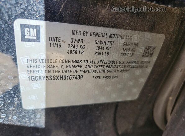 1G6AY5SSXH0167439 2017 CADILLAC CTS Black Շարժիչի բաժամունքի տեսք