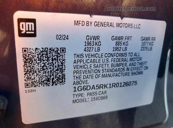1G6DA5RK1R0126075 2024 CADILLAC CT4 Black Widok komory silnika