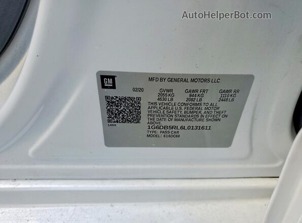 1G6DB5RL6L0131611 2020 CADILLAC CT4 White Вид підкапотного простору
