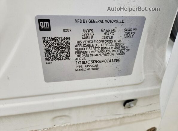 1G6DC5RK6P0141386 2023 CADILLAC CT4 White Вид підкапотного простору