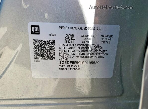 1G6DF5RK1S0105539 2025 CADILLAC CT4 Gray VIN sticker view