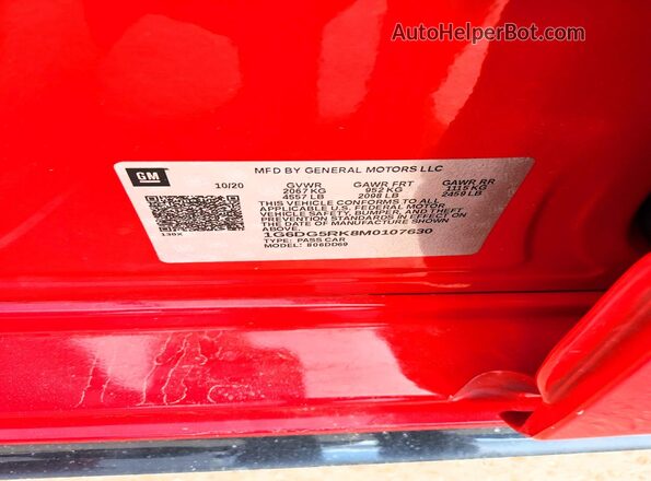 1G6DG5RK8M0107630 2021 CADILLAC CT4 Red Вид підкапотного простору