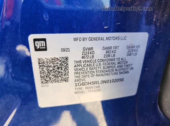 1G6DH5RL0N0102056 2022 CADILLAC CT4 Синий Вид подкапотного пространства
