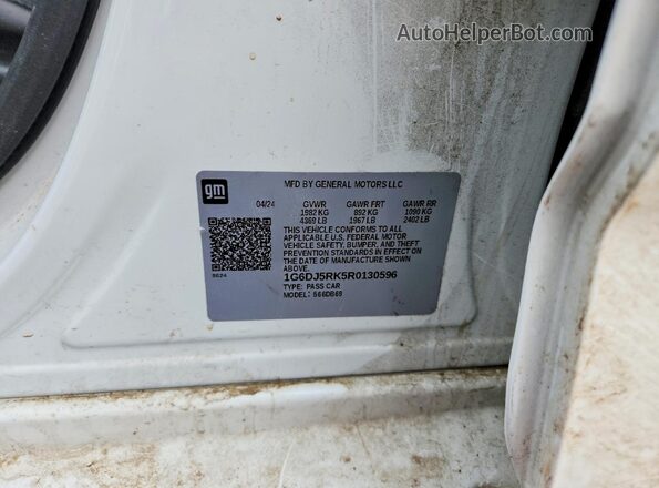 1G6DJ5RK5R0130596 2024 CADILLAC CT4 Белый Вид наклейки с VIN-кодом