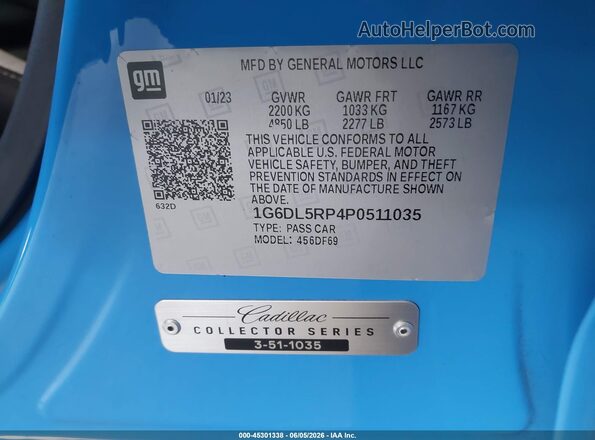 1G6DL5RP4P0511035 2023 CADILLAC CT4 Blue Вид підкапотного простору