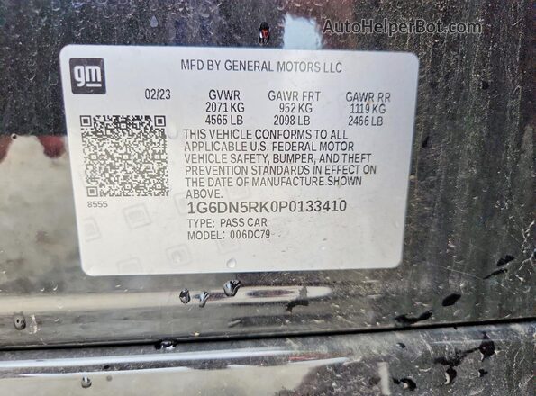 1G6DN5RK0P0133410 2023 CADILLAC CT5 Black Вид підкапотного простору