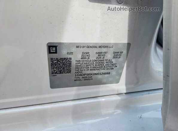1G6DP5RK0M0124888 2021 CADILLAC CT5 White Vista del compartimento del motor
