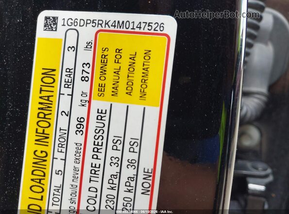 1G6DP5RK4M0147526 2021 CADILLAC CT5 Black Вид підкапотного простору