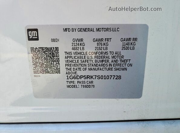 1G6DP5RK7S0107728 2025 CADILLAC CT5 White Engine compartment view
