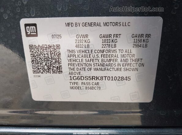 1G6DS5RK8T0102845 2026 CADILLAC CT5 Dark Blue 