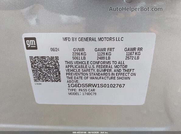 1G6DS5RW1S0102767 2025 CADILLAC CT5 Silver Widok komory silnika