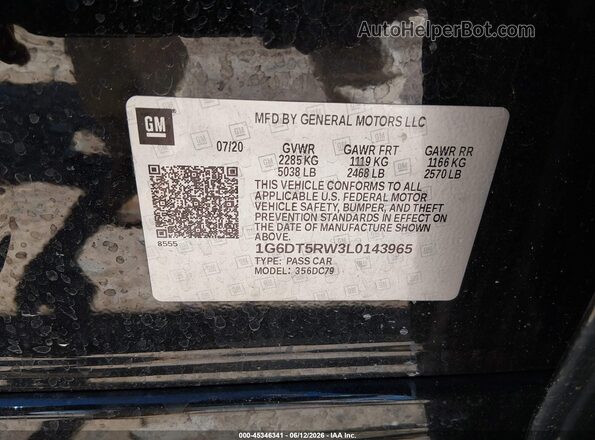 1G6DT5RW3L0143965 2020 CADILLAC CT5 Черный Вид подкапотного пространства