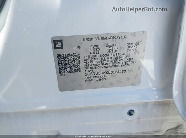 1G6DU5RK0L0123473 2020 CADILLAC CT5 Белый Вид подкапотного пространства