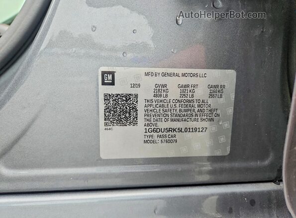 1G6DU5RK5L0119127 2020 CADILLAC CT5 Gray Widok komory silnika