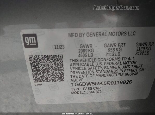 1G6DW5RK5R0119826 2024 CADILLAC CT5 Silver Շարժիչի բաժամունքի տեսք