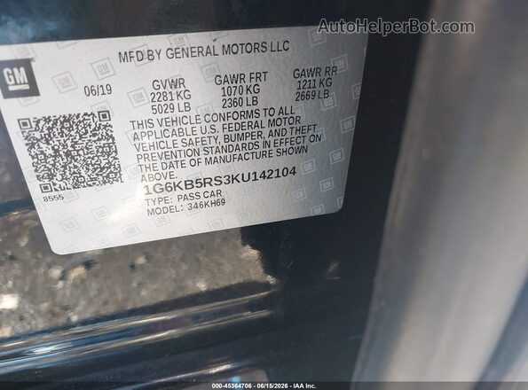 1G6KB5RS3KU142104 2019 CADILLAC CT6 Black Շարժիչի բաժամունքի տեսք