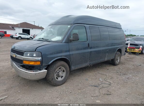 1GAZGPFG6K1371279 2019 CHEVROLET EXPRESS Navy Առջևի ձախ երեք քառորդ տեսարան
