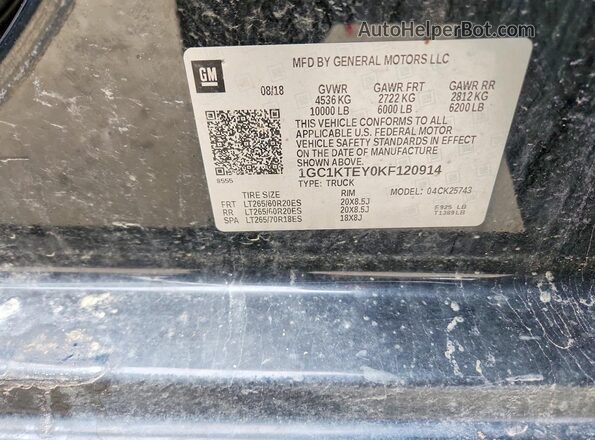 1GC1KTEY0KF120914 2019 CHEVROLET SILVERADO Black Vista del compartimento del motor