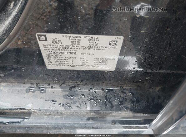 1GC1KWE86GF238832 2016 CHEVROLET SILVERADO Черный Вид подкапотного пространства
