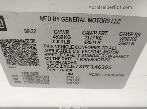 1GC1YLE7XPF146305 2023 CHEVROLET SILVERADO White Вид підкапотного простору