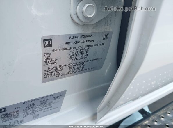 1GC2KLE78SF189801 2025 CHEVROLET SILVERADO White 