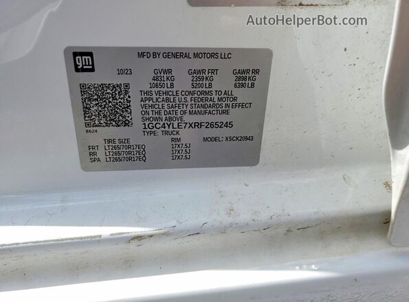 1GC4YLE7XRF265245 2024 CHEVROLET SILVERADO White Вид підкапотного простору