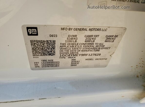 1GC4YMEY9RF127629 2024 CHEVROLET SILVERADO White Widok komory silnika