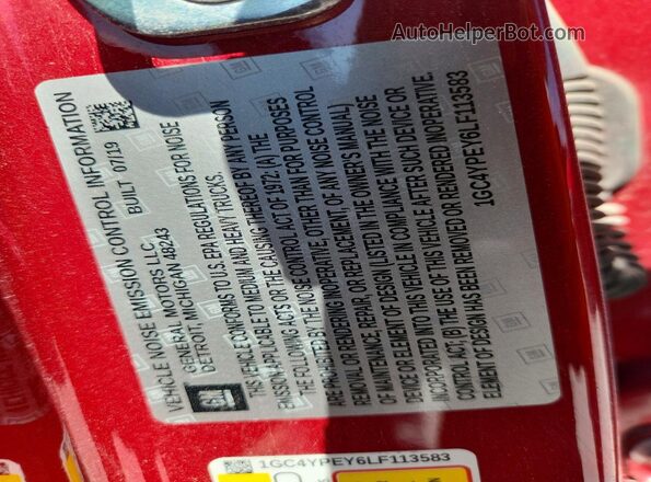 1GC4YPEY6LF113583 2020 CHEVROLET SILVERADO Красный 