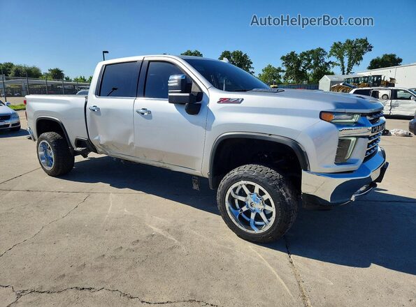 1GC4YPEY6NF132072 2022 CHEVROLET SILVERADO Серебряный Передняя правая четверть