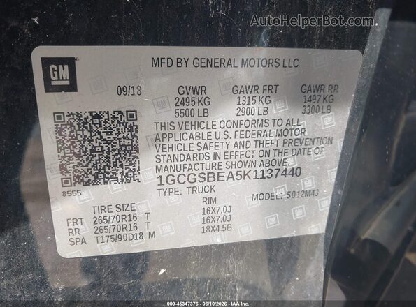 1GCGSBEA5K1137440 2019 CHEVROLET COLORADO Black Շարժիչի բաժամունքի տեսք