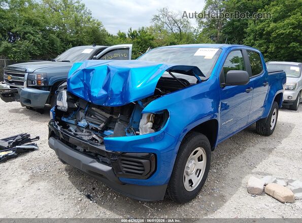 1GCGSBEAXM1201314 2021 CHEVROLET COLORADO Blue წინა მარცხენა ხედი სამი მეოთხედიდან