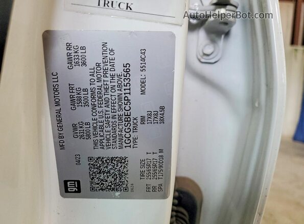 1GCGSBEC5P1153565 2023 CHEVROLET COLORADO Белый Вид подкапотного пространства