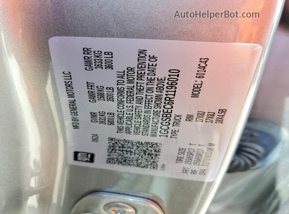 1GCGSBEC6R1196010 2024 CHEVROLET COLORADO Silver 