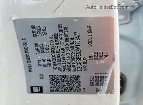 1GCGSBEN2M1298477 2021 CHEVROLET COLORADO White ძრავის განყოფილების ხედი