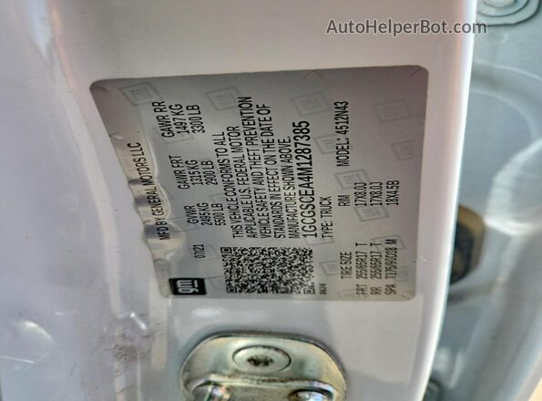 1GCGSCEA4M1287385 2021 CHEVROLET COLORADO White Widok komory silnika