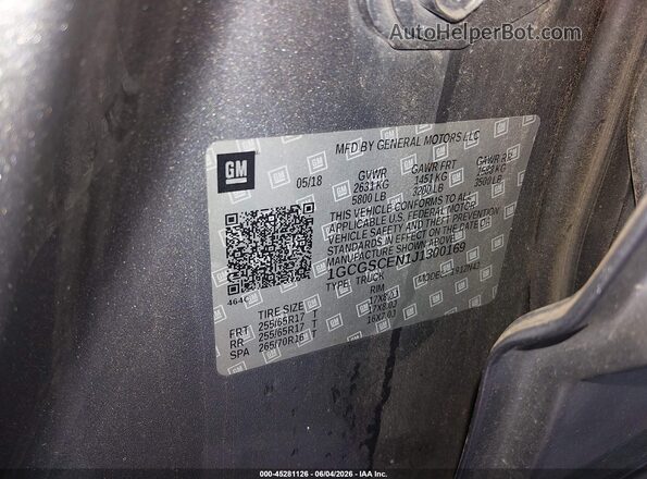 1GCGSCEN1J1300169 2018 CHEVROLET COLORADO Gray Շարժիչի բաժամունքի տեսք