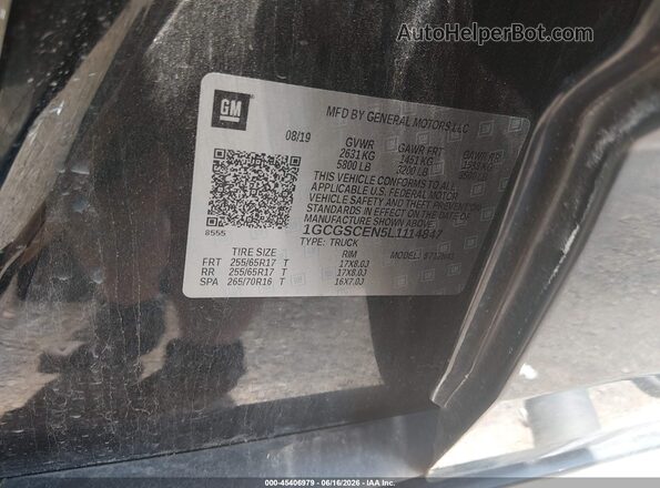 1GCGSCEN5L1114847 2020 CHEVROLET COLORADO Black Engine compartment view
